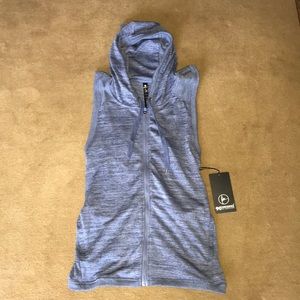Women’s tank hoody open back workout jacket - new